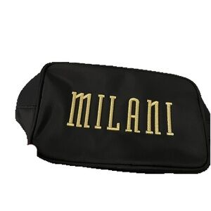 Milani Black Cosmetic Bag with Gold Accents